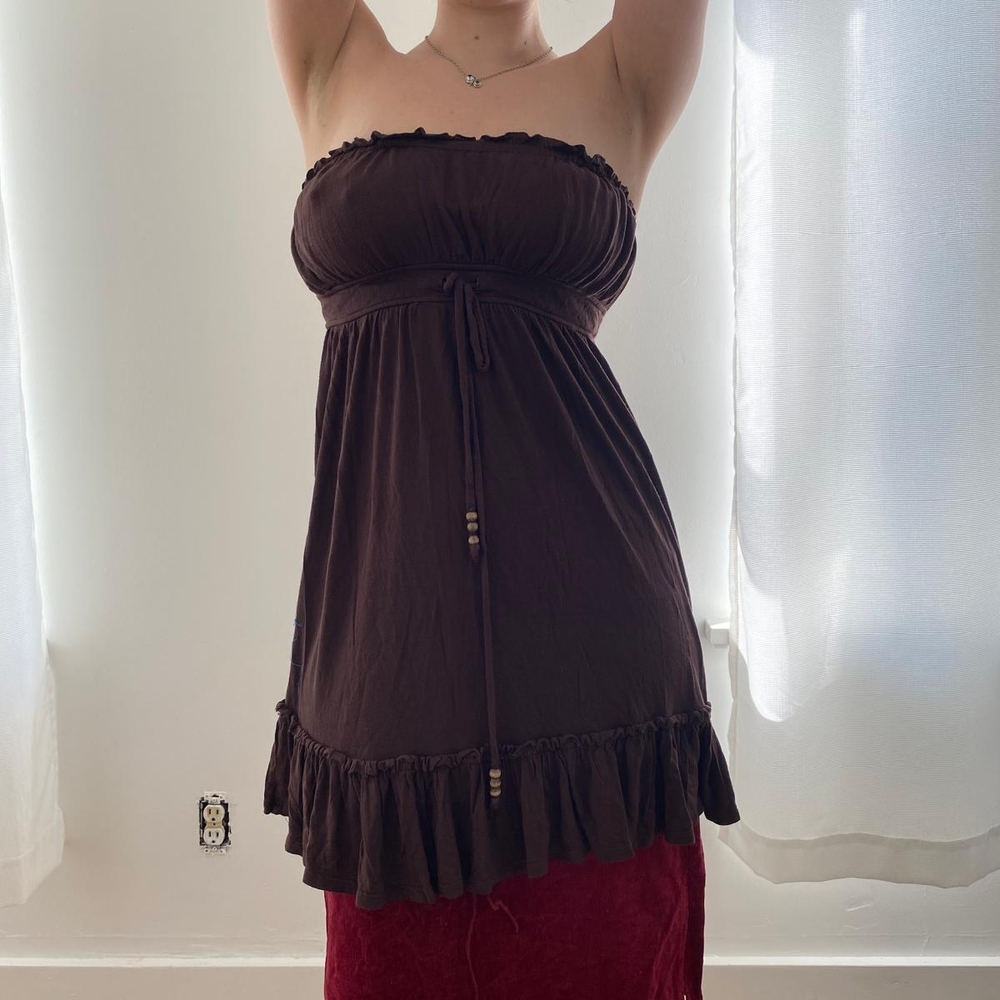 Vintage Melissa Babydoll Chocolate Brown Tube Top / Dress Garment